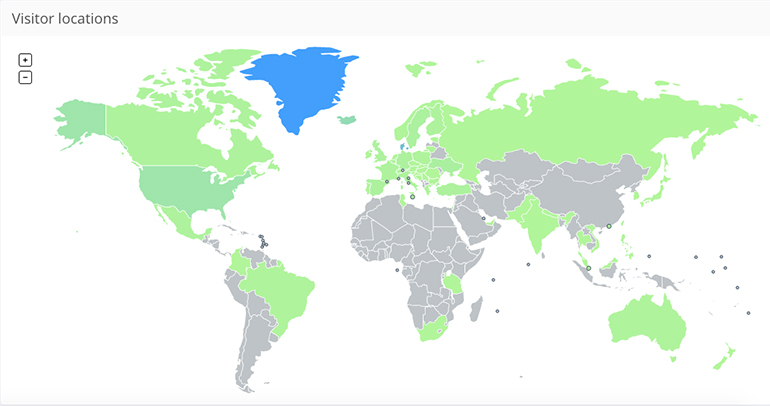 Guidetogreenland.com-visitors-per-country
