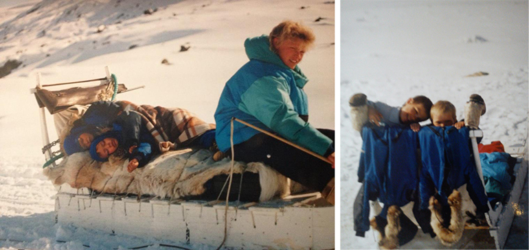 Tupaarnaq-Aqqalu-sover-mens-Eva-sidder-paa-slaeden